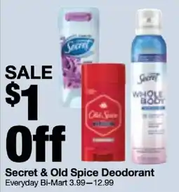 Bi-Mart Secret & Old Spice Deodorant offer
