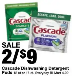 Bi-Mart Cascade Dishwashing Detergent Pods offer