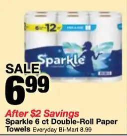 Bi-Mart Sparkle double-roll paper towels offer