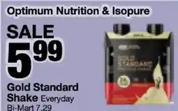 Bi-Mart Optimum Nutrition Gold Standard Shake Everyday offer