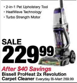 Bi-Mart Bissell ProHeat 2x Revolution Carpet Cleaner offer