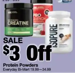 Bi-Mart Protein Powders offer