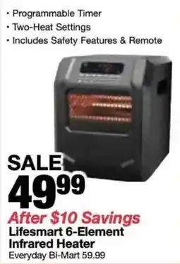 Bi-Mart Lifesmart 6-Element Infrared Heater offer