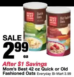 Bi-Mart Mom's Best Oats offer