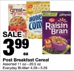Bi-Mart Post Breakfast Cereal offer