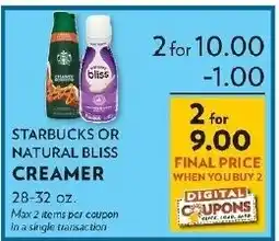 Reasors Starbucks or Natural Bliss Creme offer