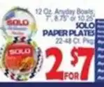 Bravo Supermarkets Solo paper plates offer