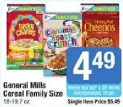 Shaw's General Mills Cereal Family Size offer