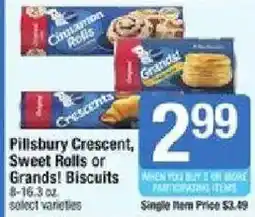 Shaw's Pillsbury Crescent, Sweet Rolls or Grands! Biscuits offer