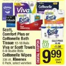 Shaw's Scott, Comfort Plus or Cottonelle Bath Tissue offer