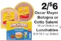 Piggly Wiggly Oscar Mayer Bologna or Cotto Salami offer
