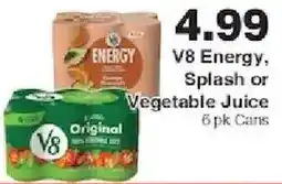 Piggly Wiggly V8 Energy, Splash or Vegetable Juice offer