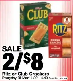 Bi-Mart Ritz or Club Crackers offer