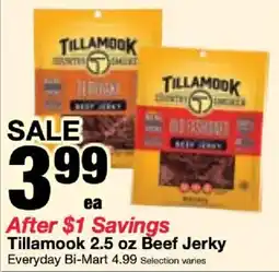 Bi-Mart Tillamook beef jerky offer