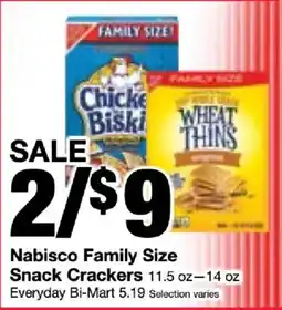 Bi-Mart Nabisco Family Size Snack Crackers offer