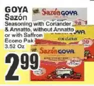 Food Universe Goya Sazón Seasoning with Coriander & Annatto, without Annatto or with Saffron offer