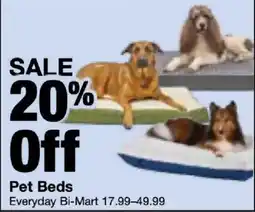 Bi-Mart Pet Beds offer