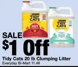Bi-Mart Tidy Cats 20 lb Clumping Litter offer
