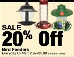 Bi-Mart Bird Feeders offer