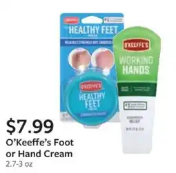 Fareway O'Keeffe's Foot or Hand Cream offer