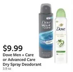Fareway Dove Men + Care or Advanced Care Dry Spray Deodorant offer