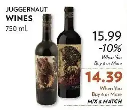 Reasors Juggernaut Wines offer