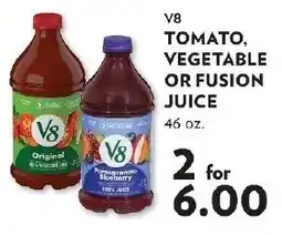 Reasors V8 tomato, vegetable or fusion juice offer