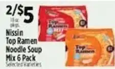 Pioneer Supermarkets Nissin Top Ramen Noodle Soup Mix offer