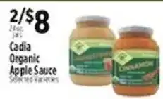Pioneer Supermarkets Cadia Organic Apple Sauce offer