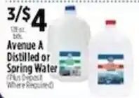 Pioneer Supermarkets Avenue A Distilled or Spring Water offer