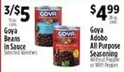 Pioneer Supermarkets Goya Beans in Sauce offer