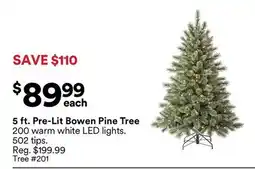 Michaels 5 ft. Pre-Lit Bowen Pine Tree offer