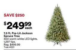 Michaels 7.5 ft. Pre-Lit Jackson Spruce Tree offer