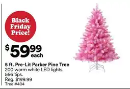 Michaels 5 ft. Pre-Lit Parker Pine Tree offer