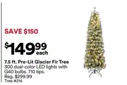 Michaels 7.5 ft. Pre-Lit Glacier Fir Tree offer