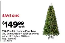 Michaels 7 ft. Pre-Lit Hudson Pine Tree offer