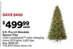 Michaels 9 ft. Pre-Lit Glendale Spruce Tree offer