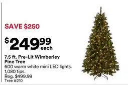 Michaels 7.5 ft. Pre-Lit Wimberley Pine Tree offer
