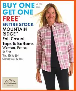 Boscov's MOUNTAIN RIDGE Fall Casual Tops & Bottoms offer