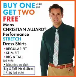 Boscov's Mens CHRISTIAN AUJARD Performance STRETCH Dress Shirts offer