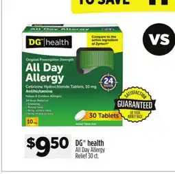 Dollar General DG health All Day Allergy Relief offer