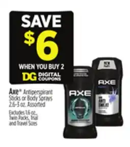 Dollar General Axe Antiperspirant Sticks or Body Sprays 2.6-3 oz offer