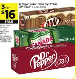 Dollar General Dr Pepper Sunkist Canada Dry RC -Cola. 7UP or A&W 12 pk. cans offer