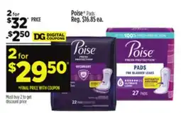Dollar General Poise Pads offer