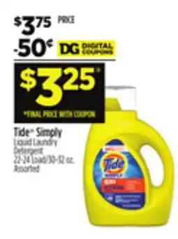 Dollar General Tide Simply Liquid Laundry Detergent offer