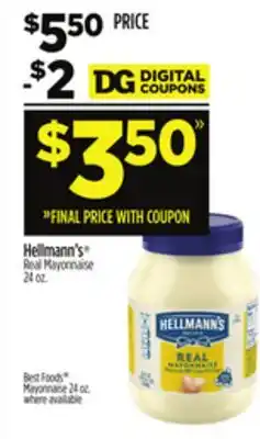 Dollar General Hellmann's Real Mayonnaise offer