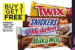 Dollar General 3 Musketeers , Snickers , Twix or Milky Way Singles offer
