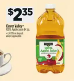 Dollar General Clover Valley 100% Apple Juice offer