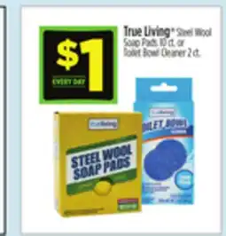 Dollar General True Living Steel Wool Soap Pads 10 ct. or Toilet Bowl Cleaner 2 ct offer