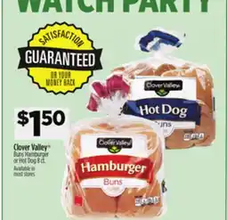 Dollar General Clover Valley Buns Hamburger or Hot Dog offer